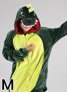 (ch극세사동물잠옷) 녹색공룡(지퍼) M size