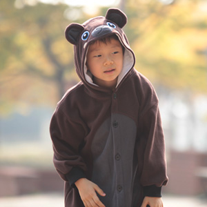 ★한정 할인 키즈 동물잠옷(기모)- 갈색곰 110 size